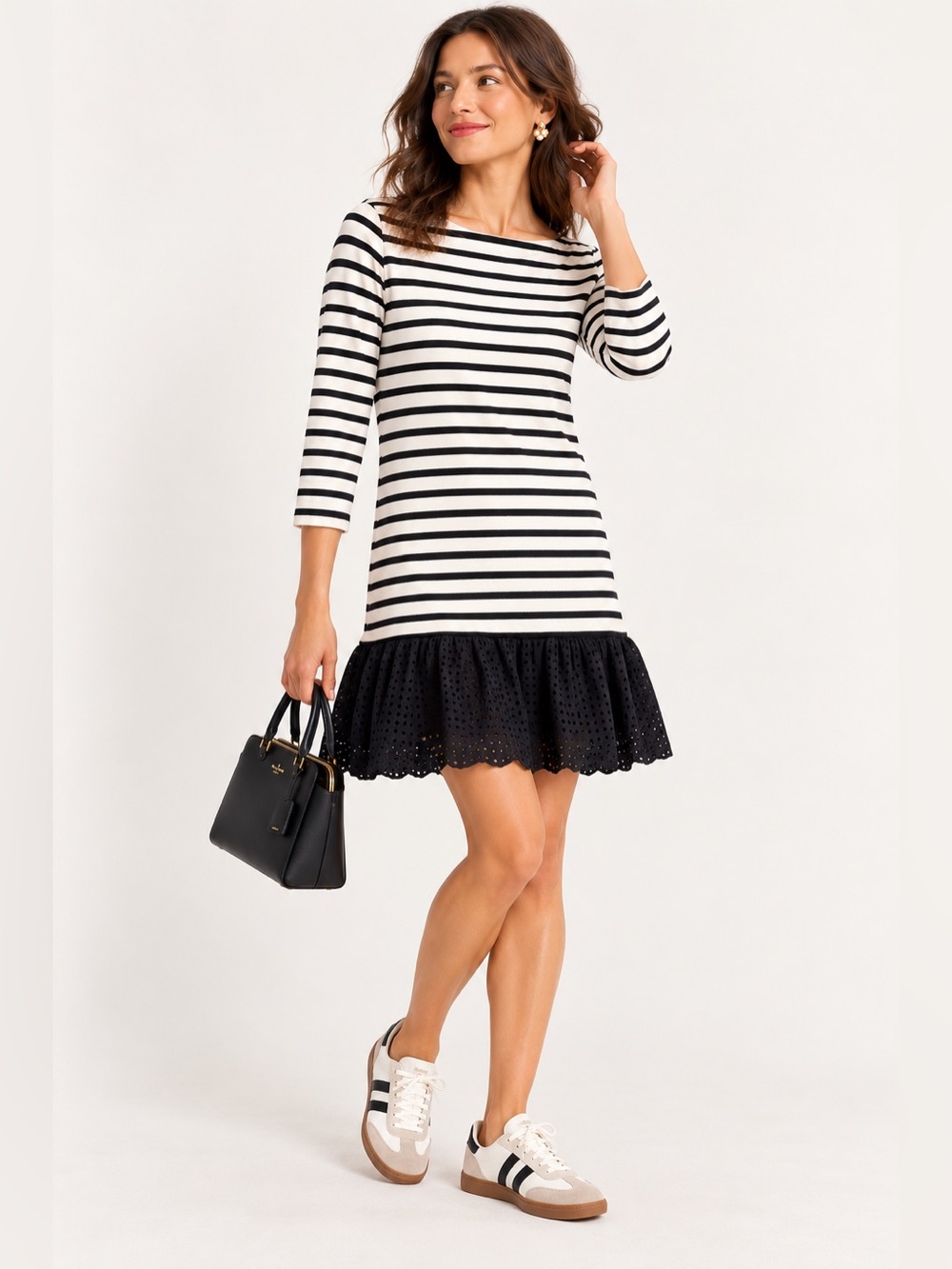Broome Street Kate Pade Striped Mini Dress in Black & White Like New